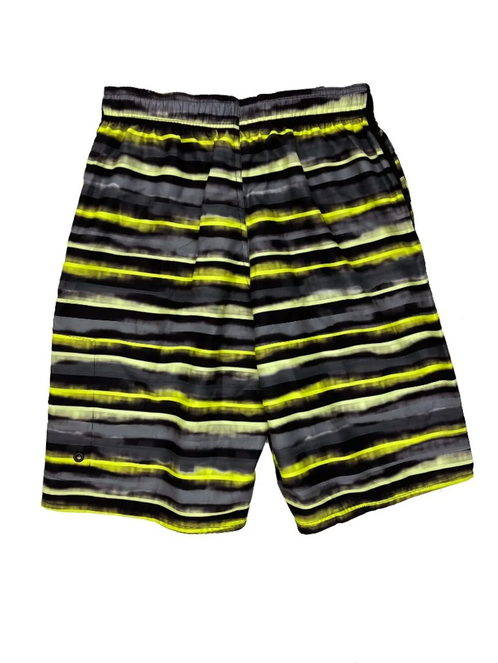 Nike NWT Swim Trunks Neon Black Striped Board Lined Shorts Mens S